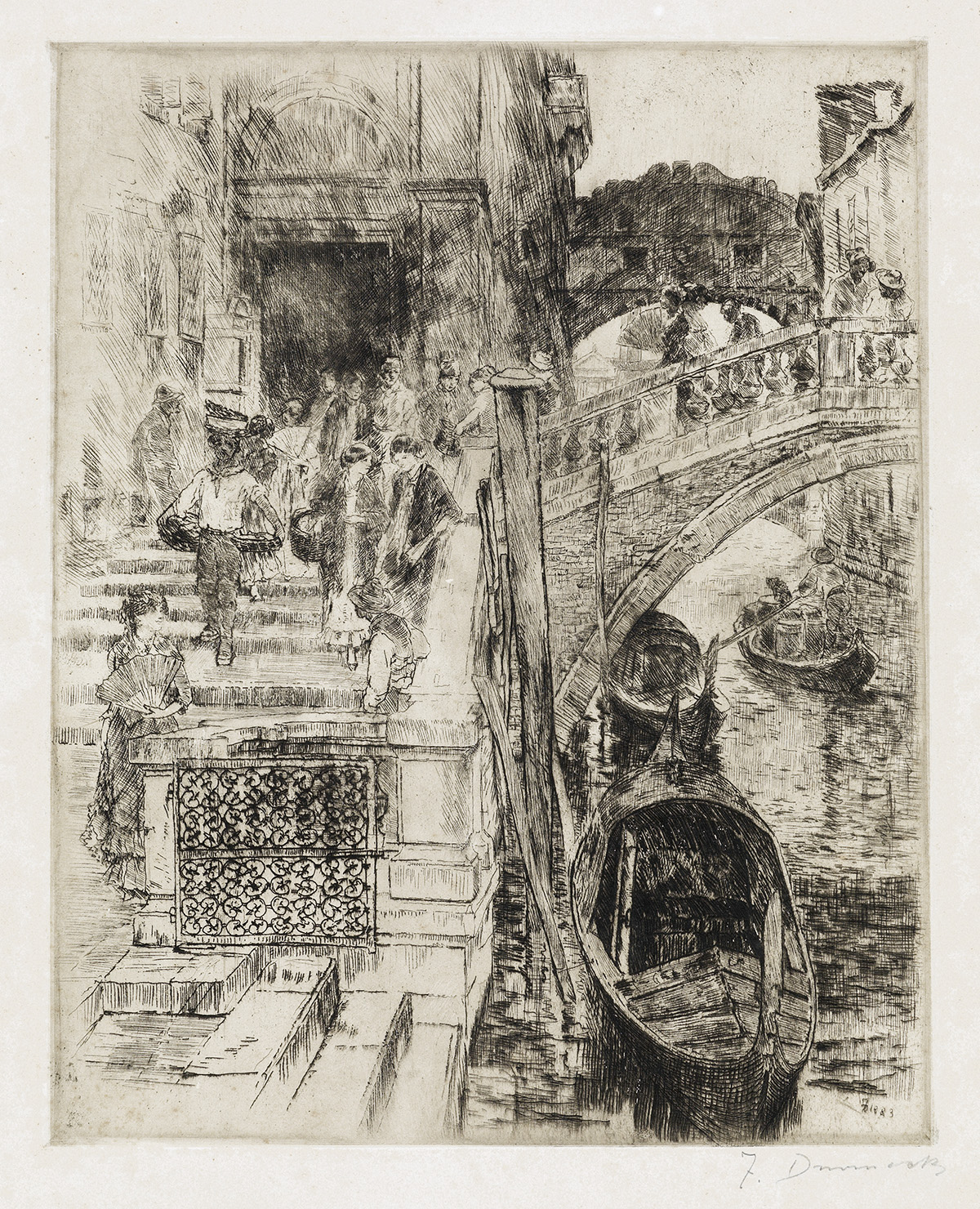 FRANK DUVENECK The Bridge of Sighs, Venice (First Plate).